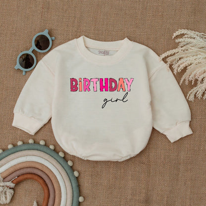 Pink Bubble Romper Bodysuit – Retro Newborn Girl Outfit & Sweater  