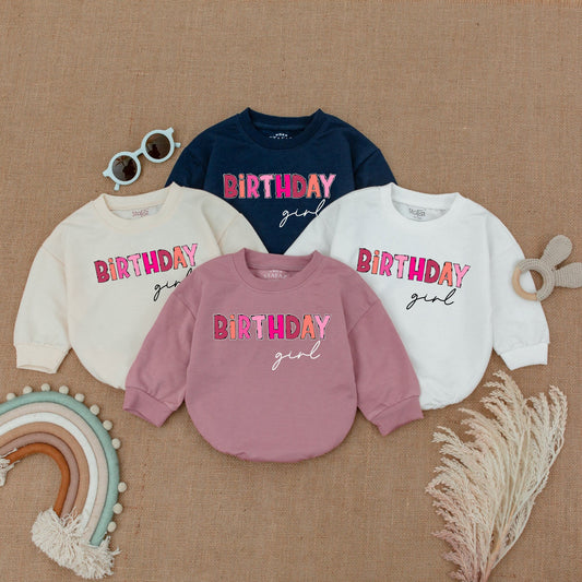 Pink Bubble Romper Bodysuit – Retro Newborn Girl Outfit & Sweater  