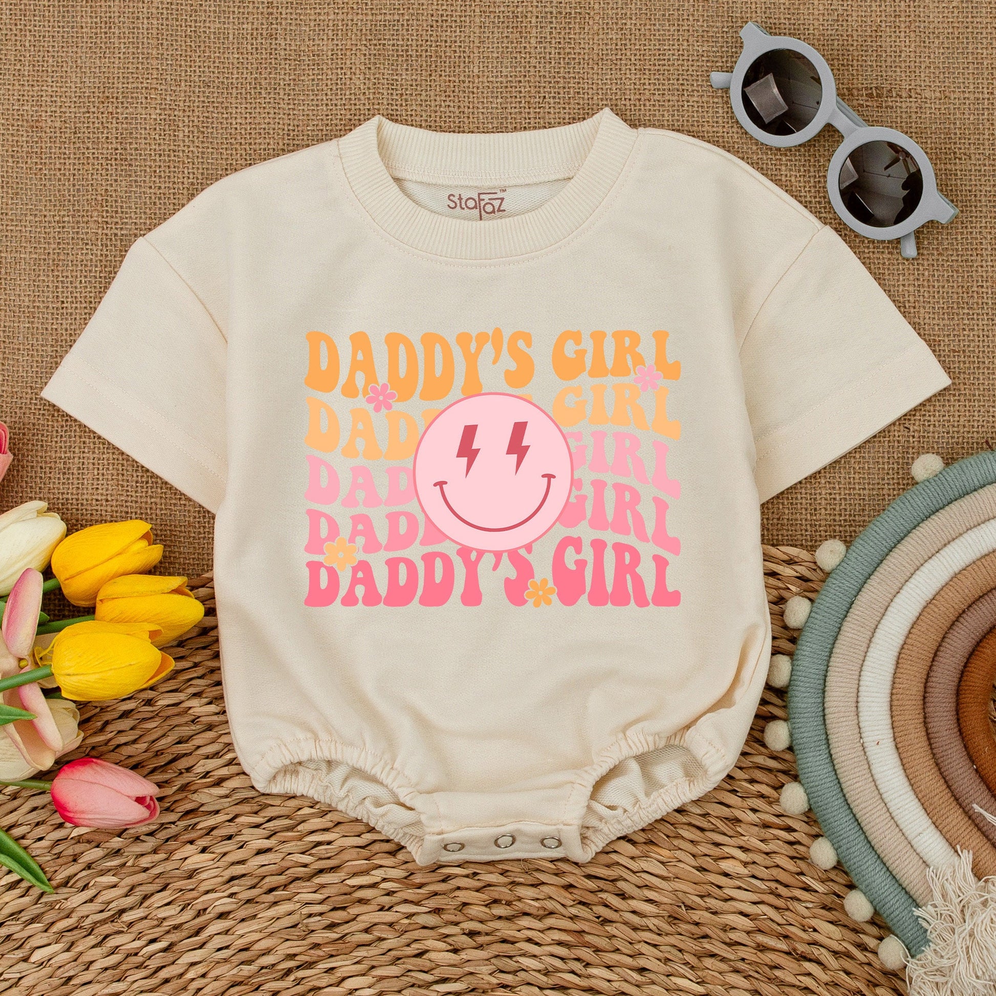 Daddy's Girl Romper & Smile Face Bodysuit: Father's Day Baby Outfit