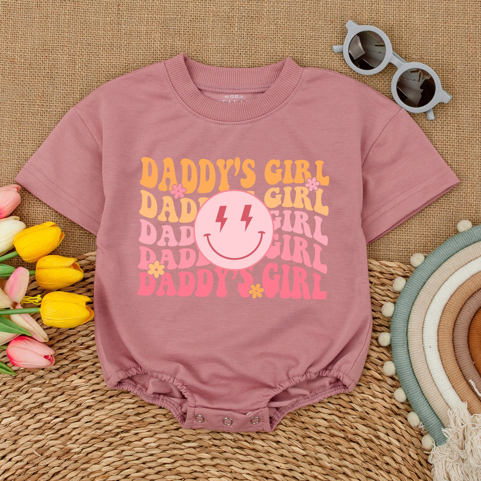 Daddy's Girl Romper & Smile Face Bodysuit: Father's Day Baby Outfit