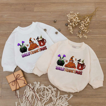 Festive Baby Romper: Halloween, Thanksgiving & Christmas Outfit