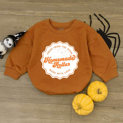 Retro Fall Baby Romper & Sweater - Cute Thanksgiving & Halloween