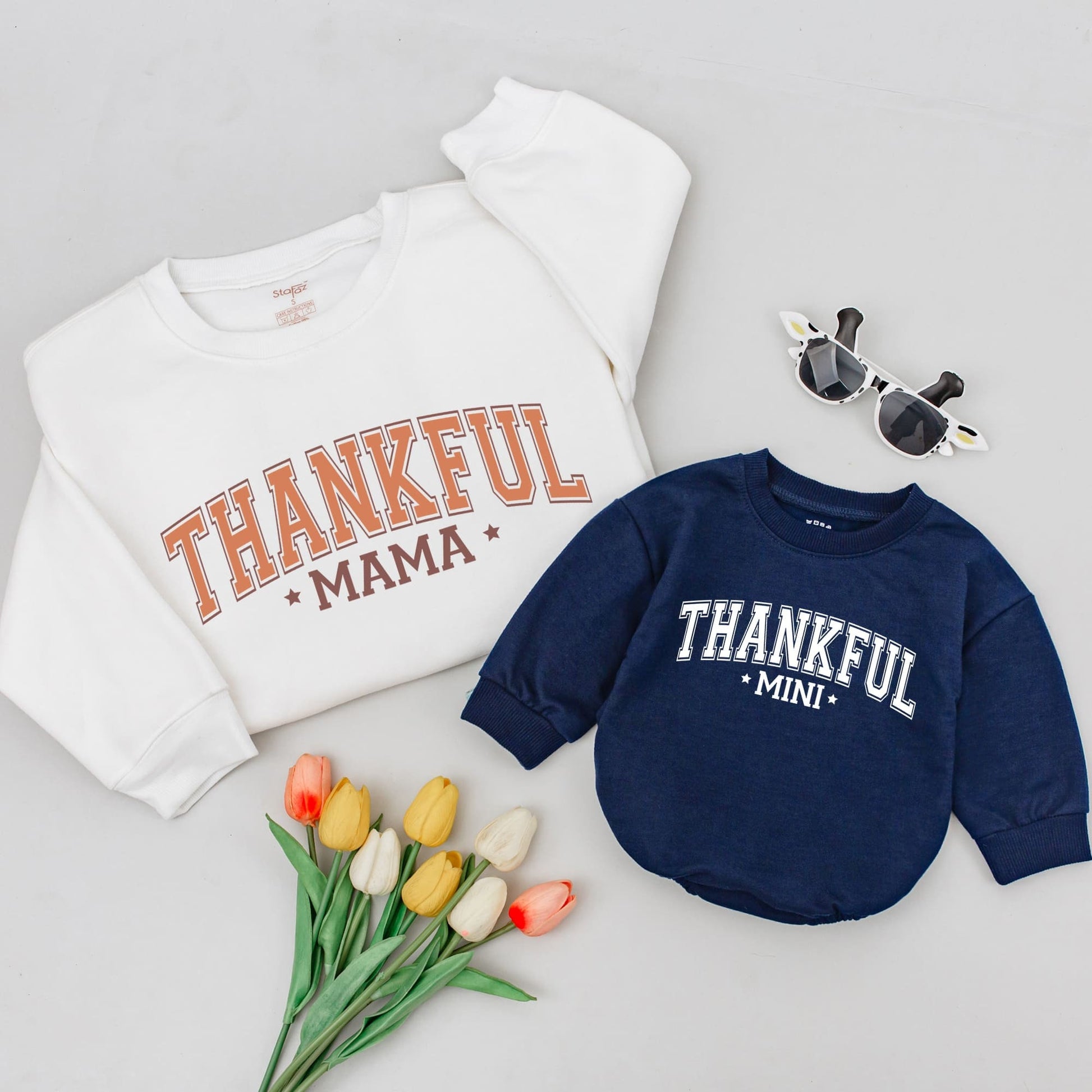 Matching Thanksgiving Sweatshirts for Mom, Baby, and Family