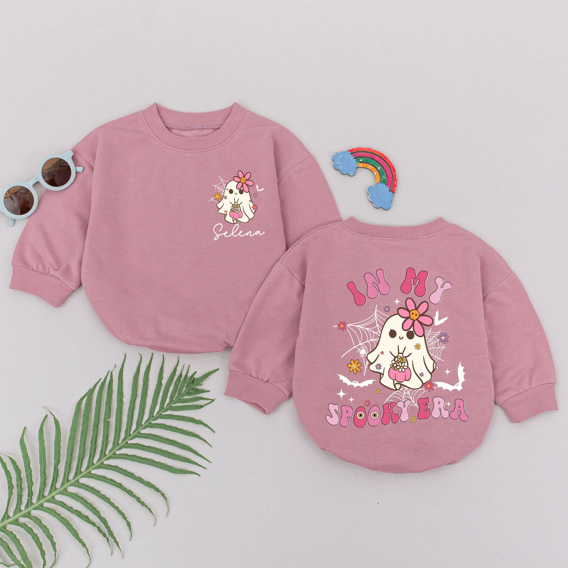 Personalized In My Spooky Era Romper Cute Cartoon Ghost Halloween Baby Girl Outfit Newborn First Halloween Gift