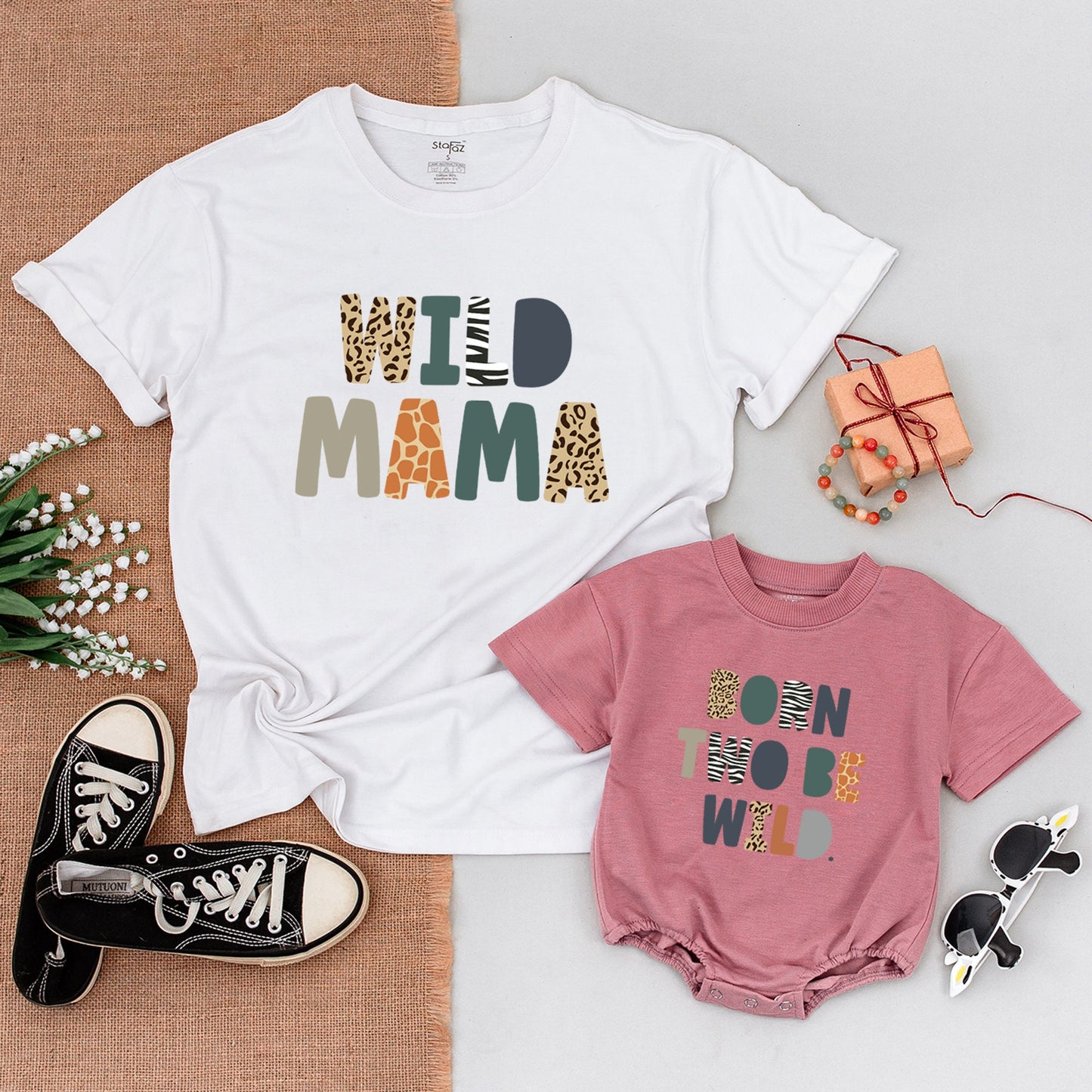 Two Wild Safari Birthday Shirts, Zoo Crew Family Outfit Collection