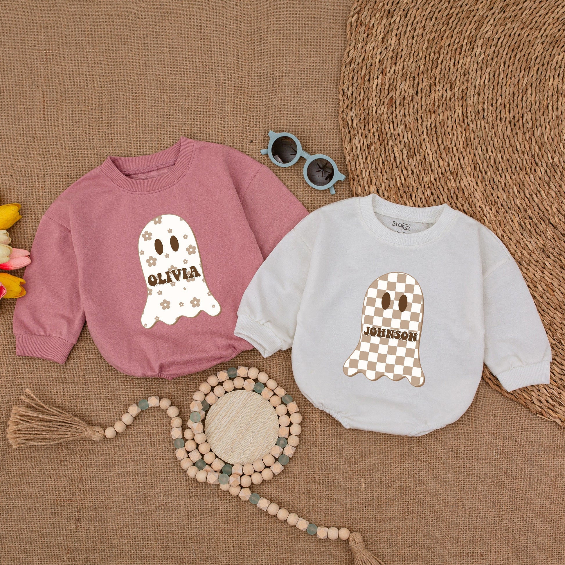 Personalized Cute Boo Baby Romper - Halloween Ghost Fall Outfit