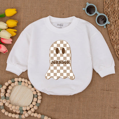 Personalized Cute Boo Baby Romper - Halloween Ghost Fall Outfit