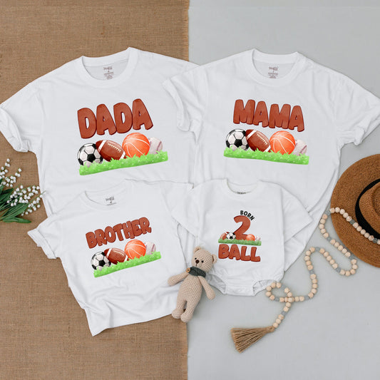 Sports Themed 2nd Birthday Shirt Set – Fun Family Matching Outfits