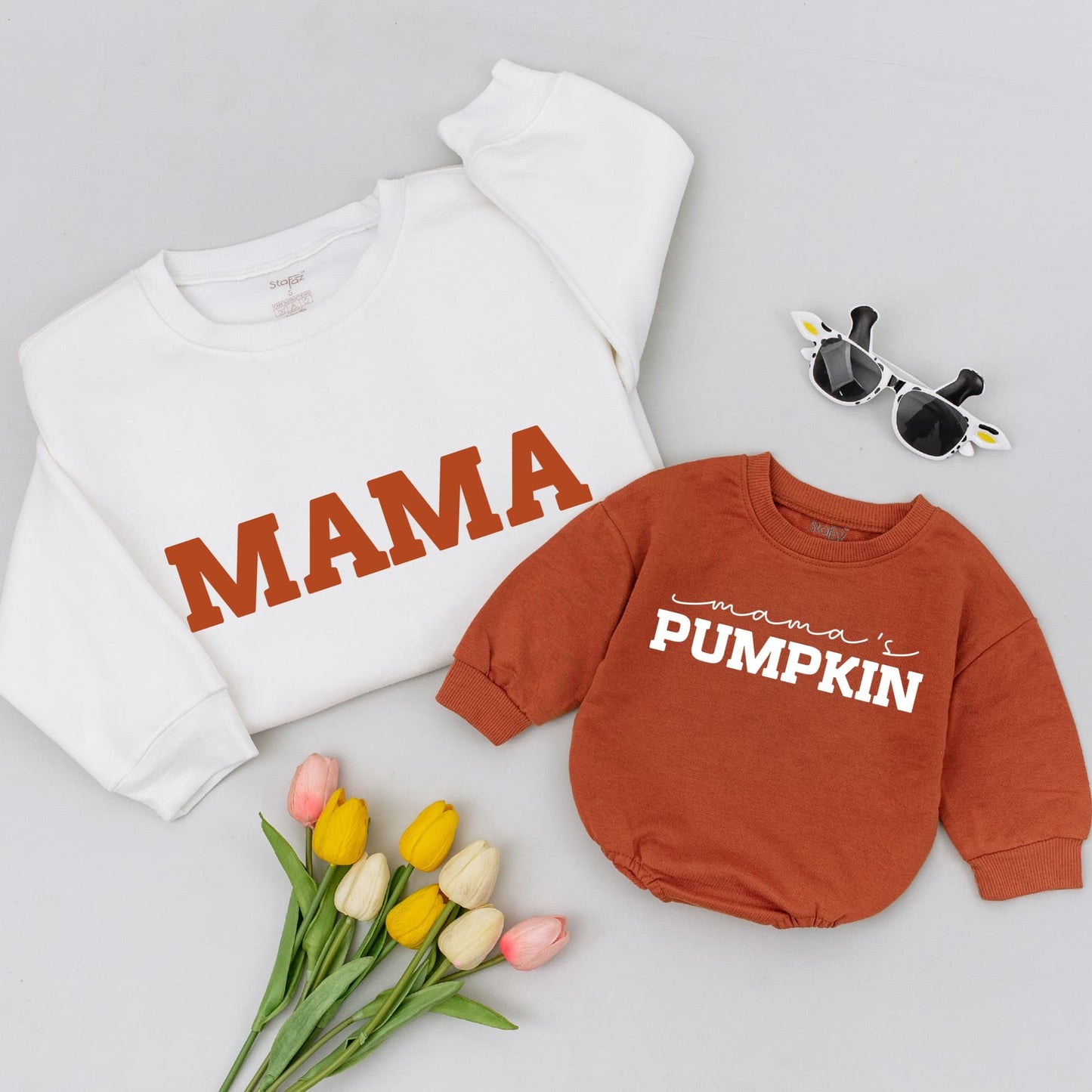 Matching Pumpkin Family Sweatshirts - Mommy & Me Fall Outfits  