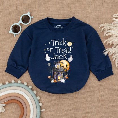 First Halloween Bubble Romper, Pumpkin Bodysuit, Baby Shower Gift