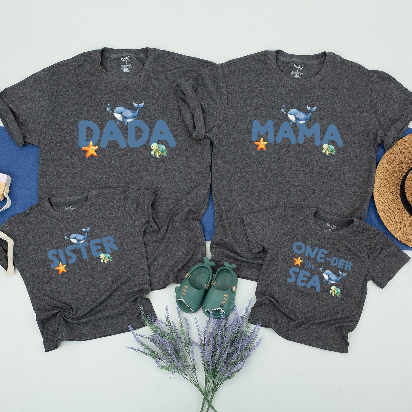 Oneder the Sea 1st Birthday Shirts for Family - Shark & Mermaid Theme