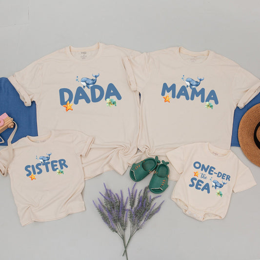 Oneder the Sea 1st Birthday Shirts for Family - Shark & Mermaid Theme