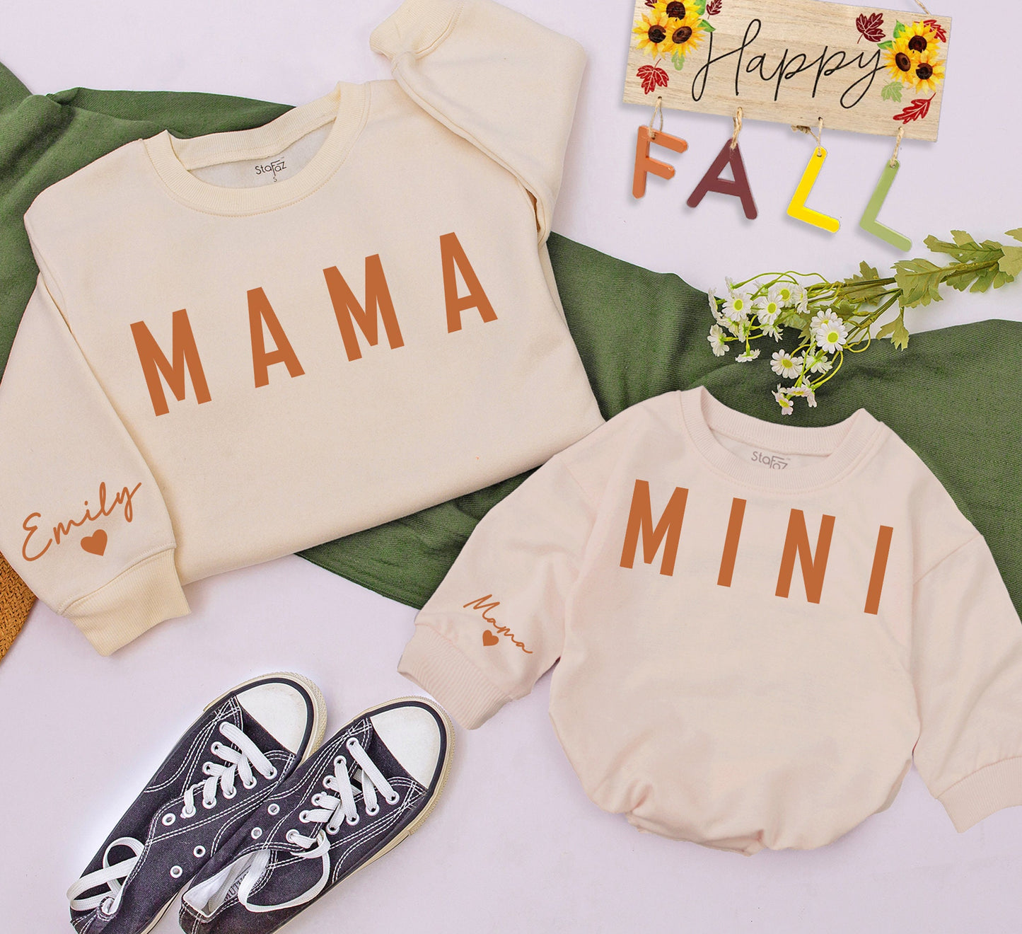 Sweet Mama and Mini Matching Sweatshirts Cozy Mother Daughter Outfits Best Gifts for Moms Toddler Girl