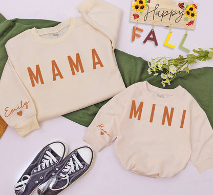 Sweet Mama and Mini Matching Sweatshirts Cozy Mother Daughter Outfits Best Gifts for Moms Toddler Girl