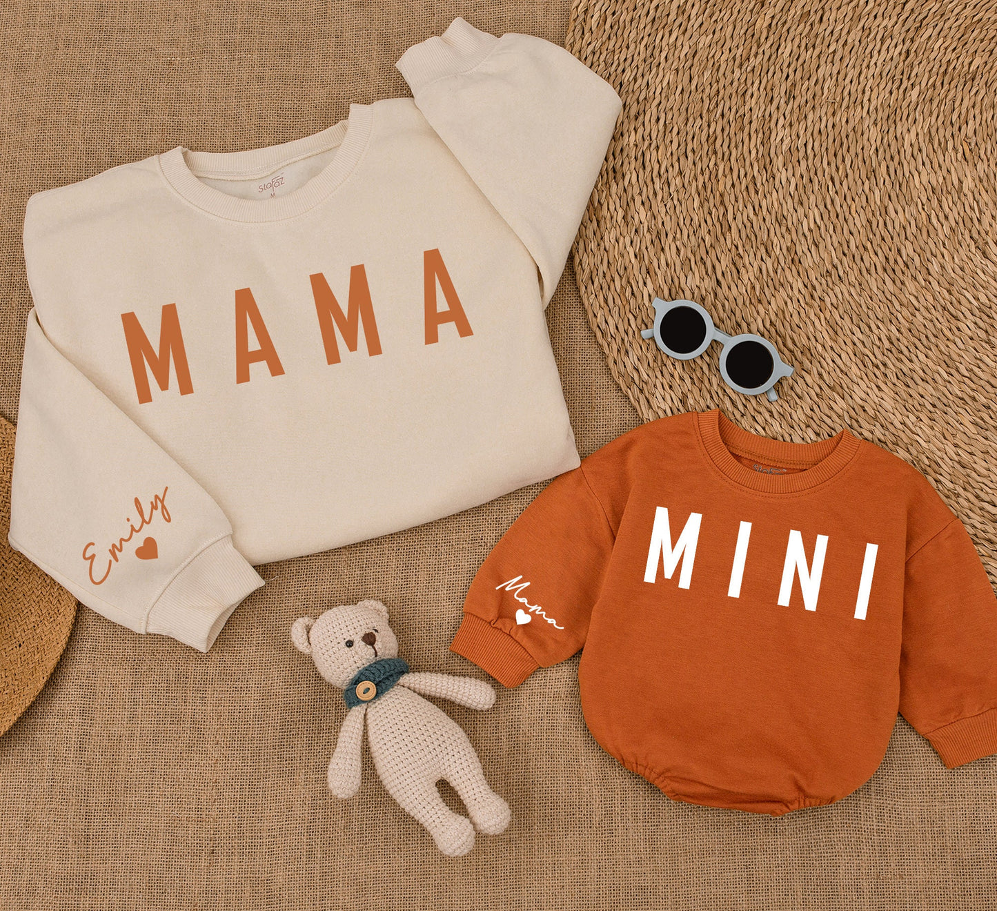 Sweet Mama and Mini Matching Sweatshirts Cozy Mother Daughter Outfits Best Gifts for Moms Toddler Girl