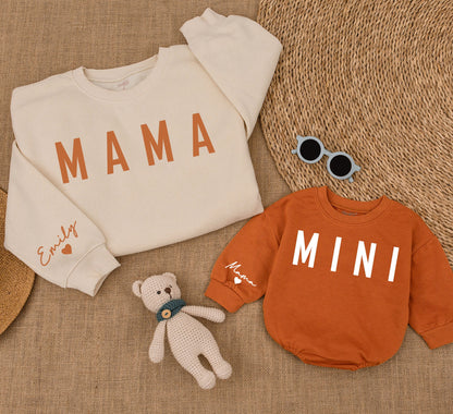 Sweet Mama and Mini Matching Sweatshirts Cozy Mother Daughter Outfits Best Gifts for Moms Toddler Girl