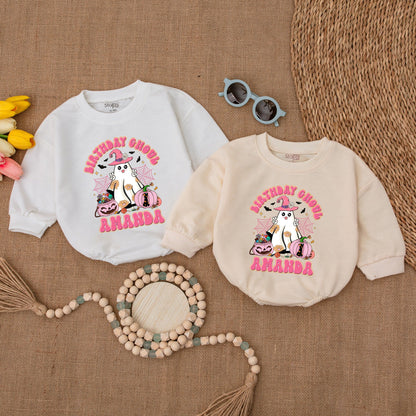 Groovy Ghoul Halloween Romper: 1st Birthday Baby Girl Outfit