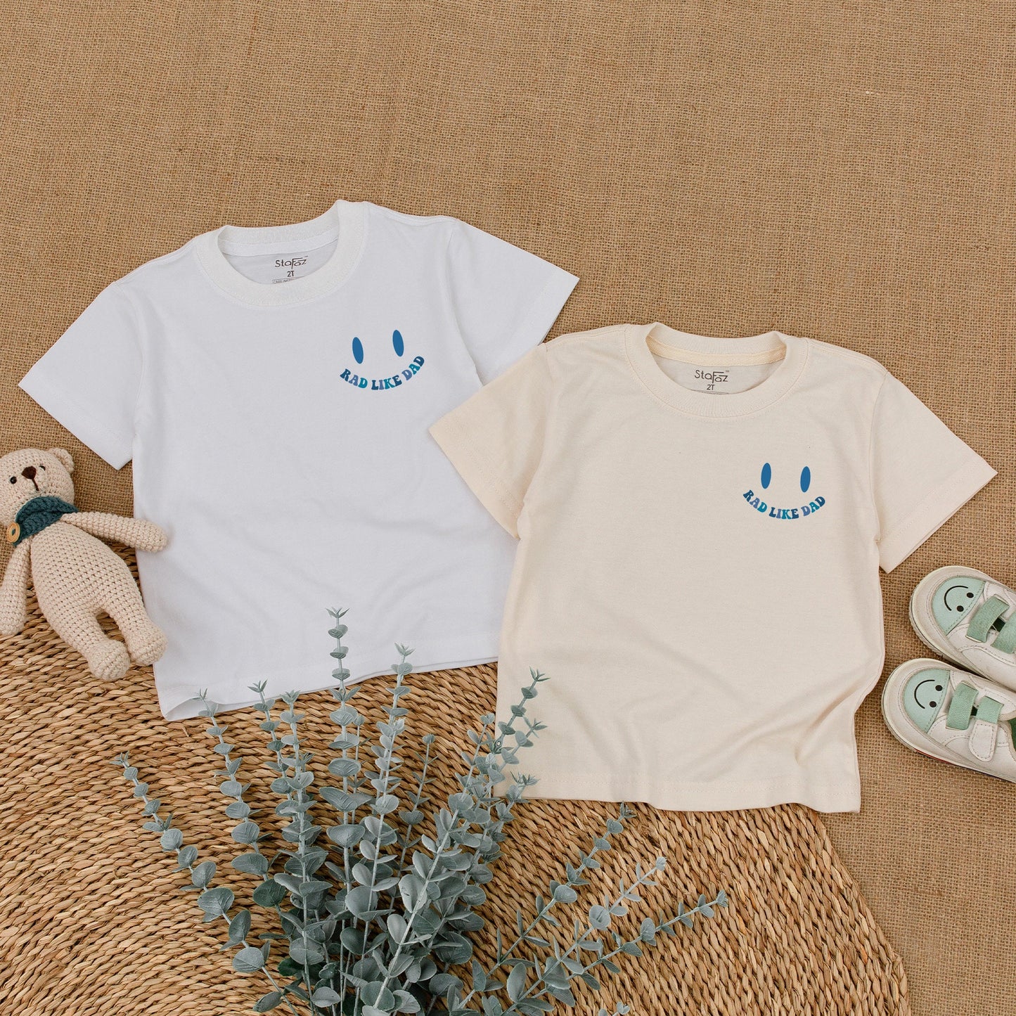 Rad Like Dad Romper Baby Bodysuit for Boys Toddler Shirt Smiley Face Fun Outfit Gift for New Dad New Baby Celebration Clothes Casual Cotton Comfortable