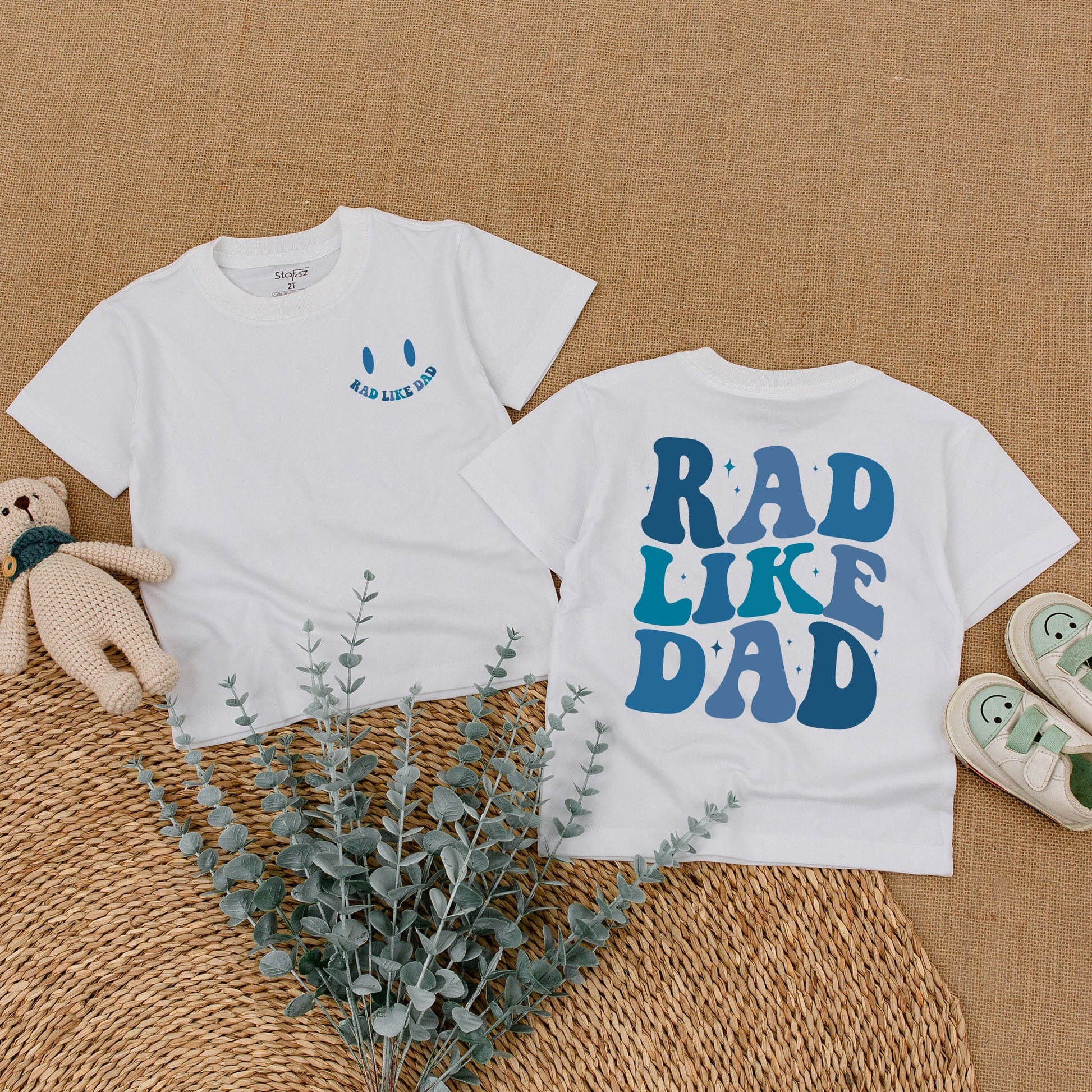 Rad Like Dad Romper Baby Bodysuit for Boys Toddler Shirt Smiley Face Fun Outfit Gift for New Dad New Baby Celebration Clothes Casual Cotton Comfortable