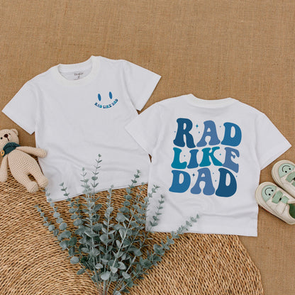 Rad Like Dad Romper Baby Bodysuit for Boys Toddler Shirt Smiley Face Fun Outfit Gift for New Dad New Baby Celebration Clothes Casual Cotton Comfortable