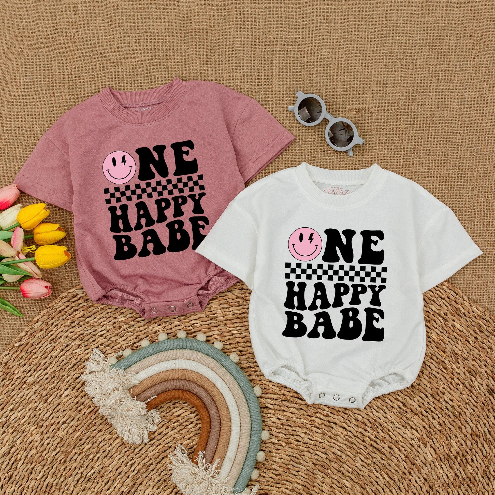 Smiley Face Romper: Custom Birthday Outfit for Happy Baby