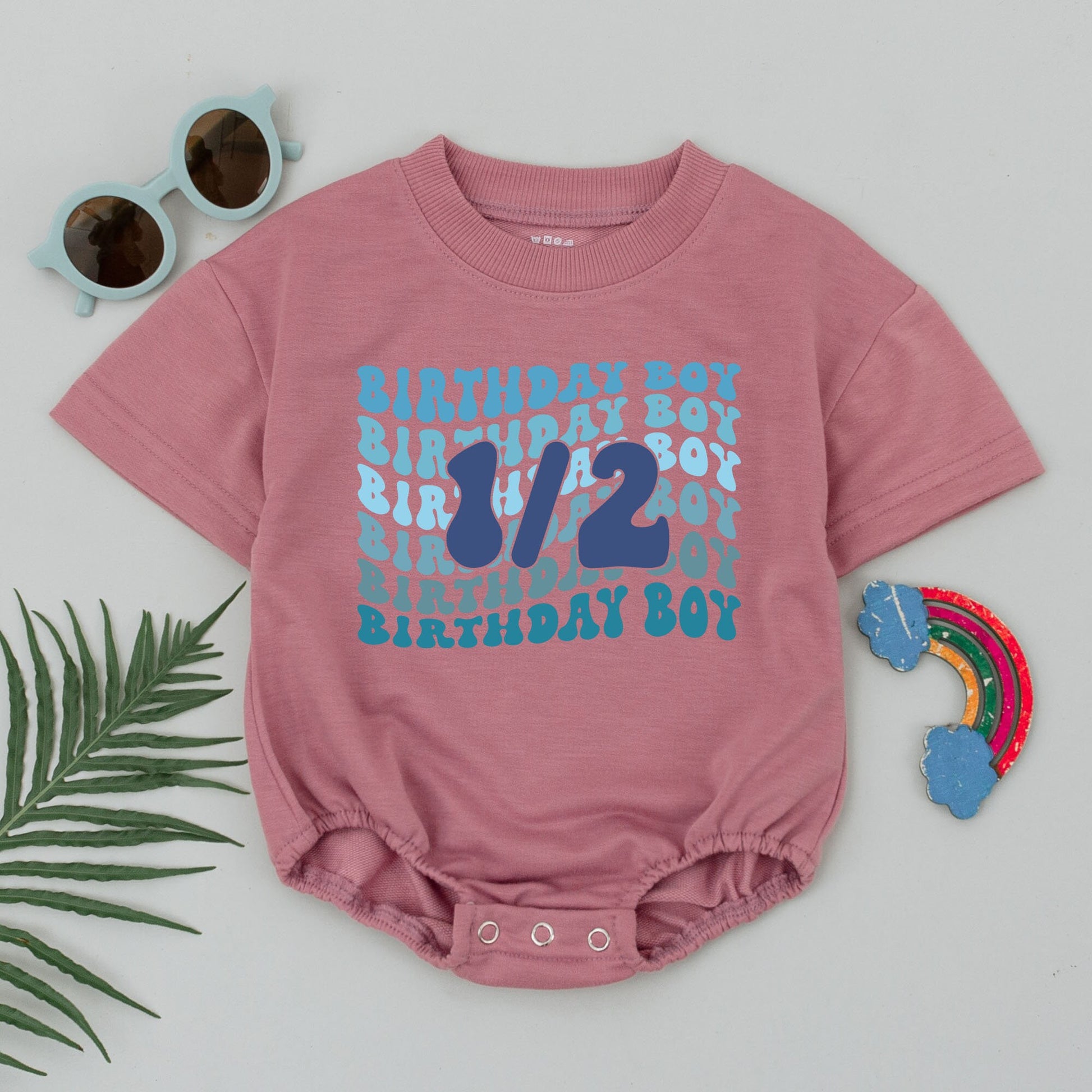 Half Birthday Boy Romper Outfit Six Months Celebration Baby Clothes, Half Way To One 1/2 Birthday Bodysuit Gift Comfortable Cotton Newborn Outfit  (137 chars)