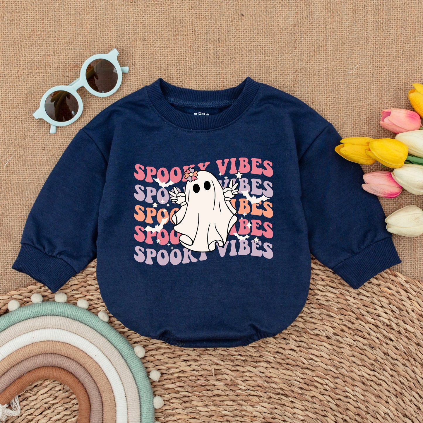 Cute Fall Baby Romper – Halloween Ghost Bodysuit for Girls