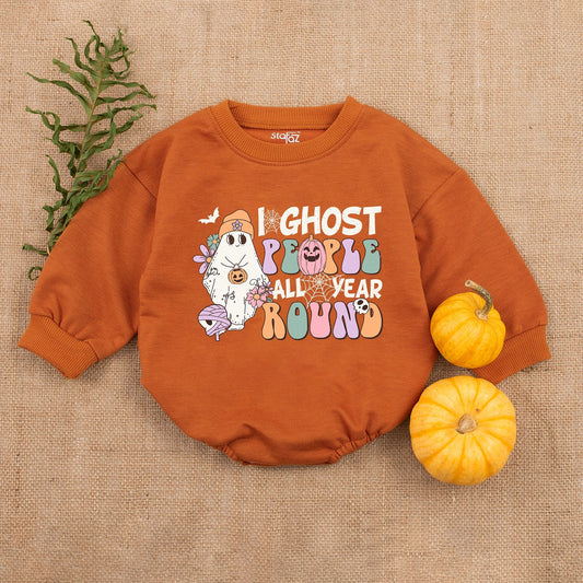 Halloween Baby Romper - Year-Round Ghost Outfit - First Holiday Wear