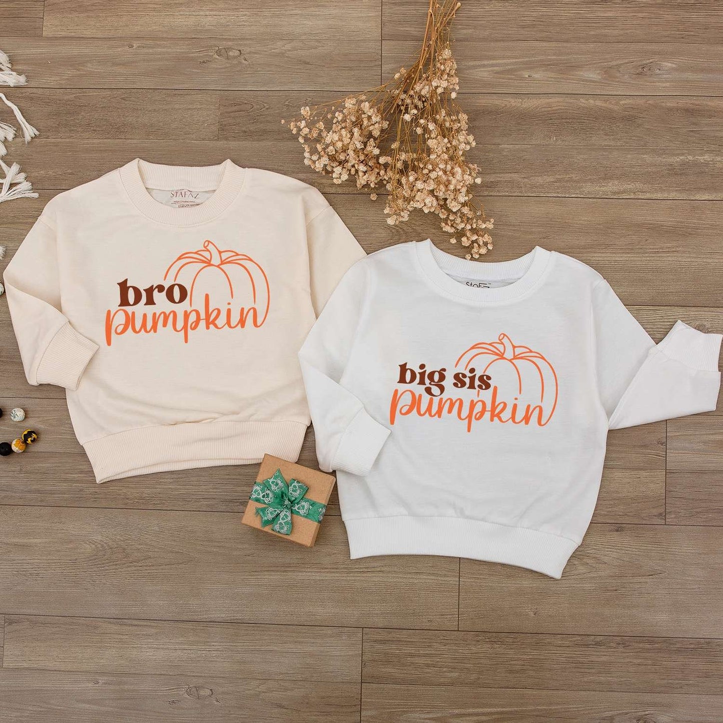 Pumpkin-Themed Baby Romper & Personalized Family Apparel