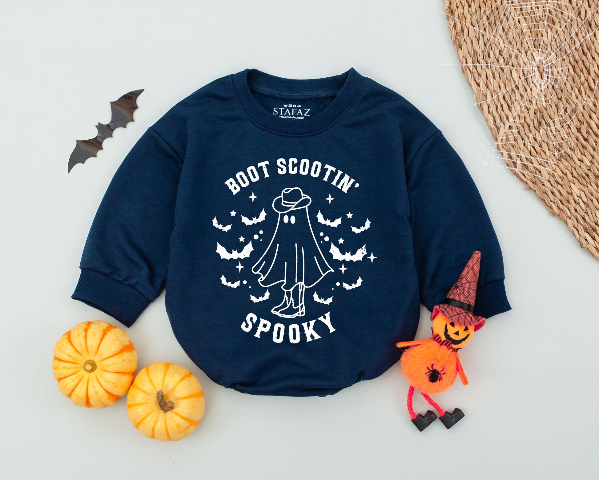 Spooky Cowboy Halloween Romper: Western Baby Outfit for Fall Fun