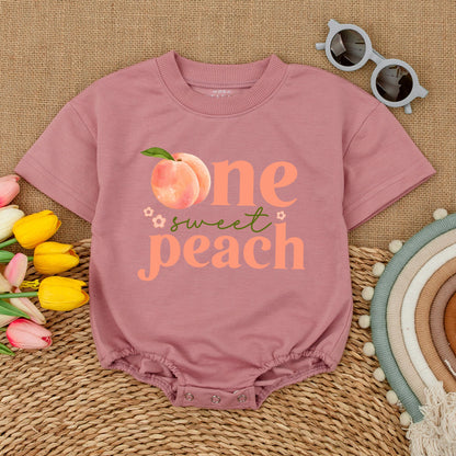 One Sweet Peach 1st Birthday Romper Baby Girl Outfit, Sweet Little Peach Bodysuit, Peach Party, Smash Cake Outfit, Peach Birthday