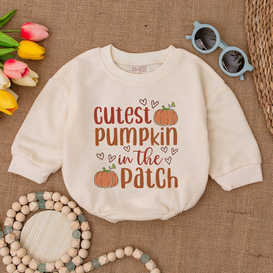 Adorable Pumpkin Patch Romper: Thanksgiving & Fall Baby Outfit