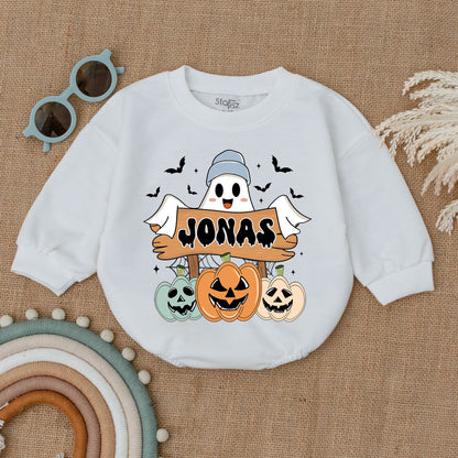 Personalized Spooky Baby Romper - Halloween Ghost Farm Bodysuit