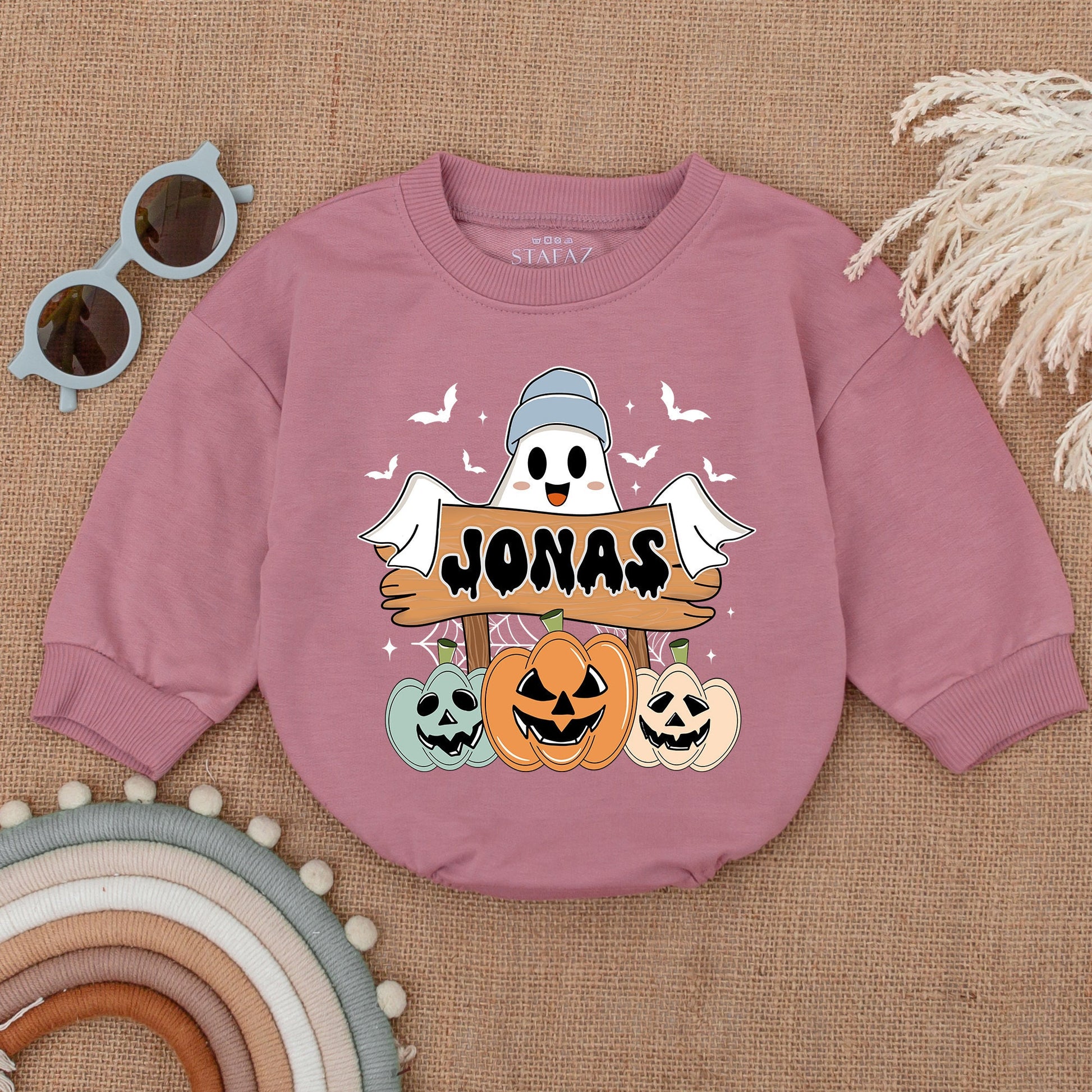 Personalized Spooky Baby Romper - Halloween Ghost Farm Bodysuit