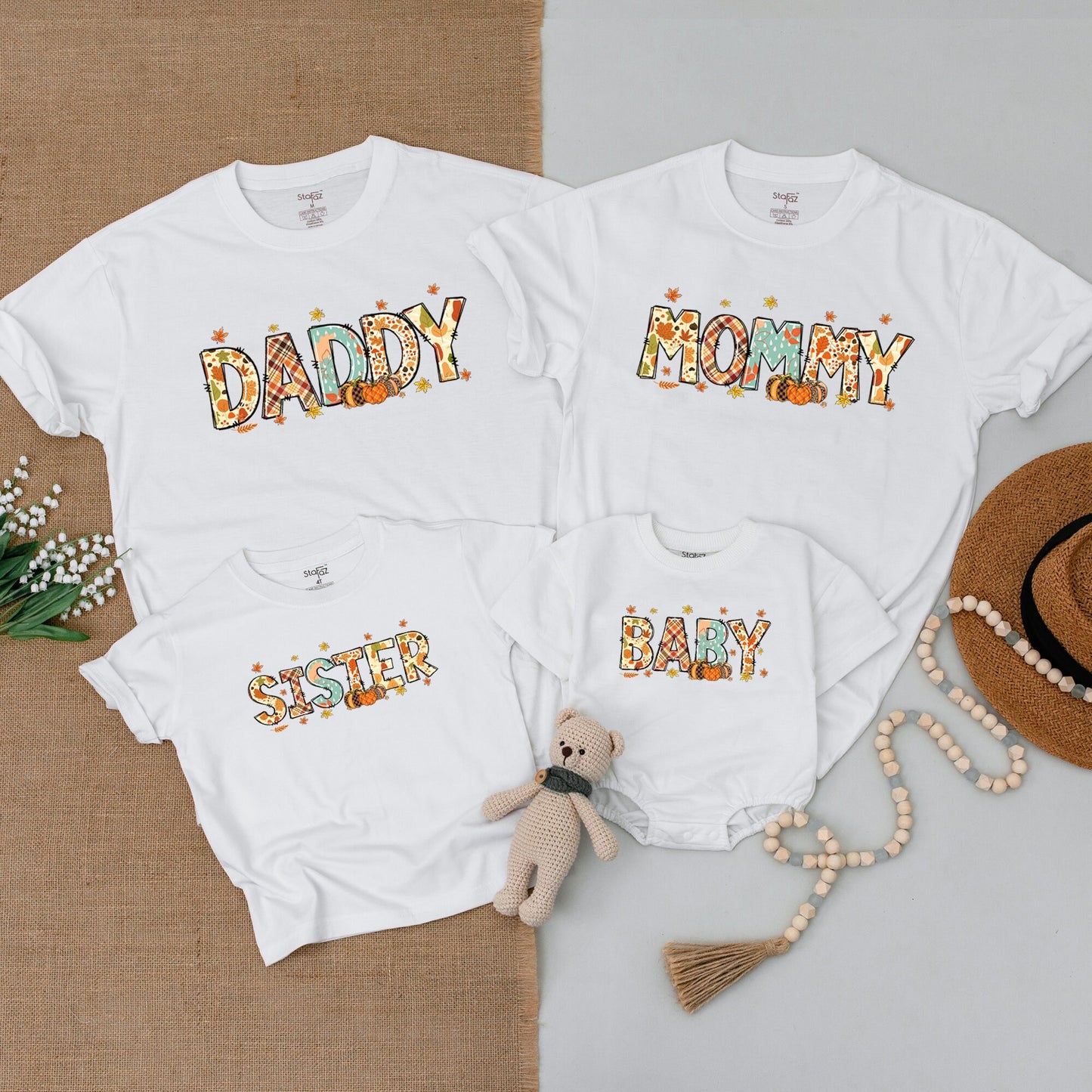 Retro Fall Family Pumpkin Shirts: Matching Outfits for All Ages