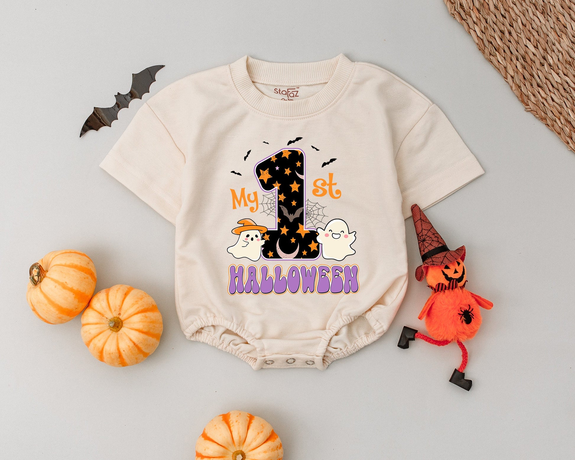 First Halloween Baby Romper - Retro Autumn Outfit for Newborns