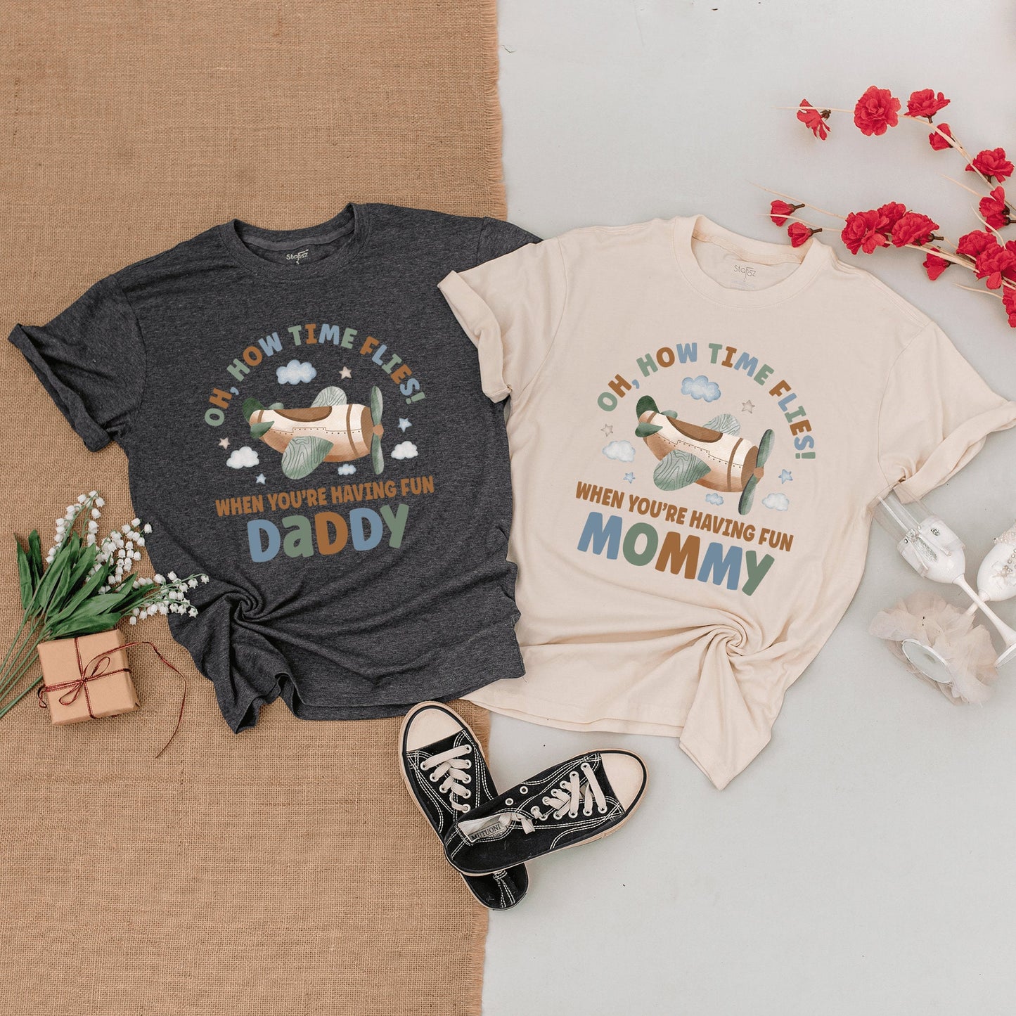 Airplane Birthday Shirts: Family Outfits, Baby Bodysuit, Time Flies  