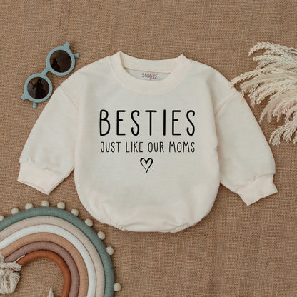 Besties Just Like Our Moms Baby Romper Matching Outfits Gift Newborn Bodysuit Best Friend Baby Girl Boy Clothes Baby Shower Gift