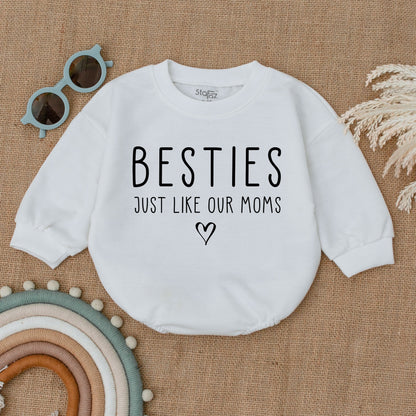 Besties Just Like Our Moms Baby Romper Matching Outfits Gift Newborn Bodysuit Best Friend Baby Girl Boy Clothes Baby Shower Gift