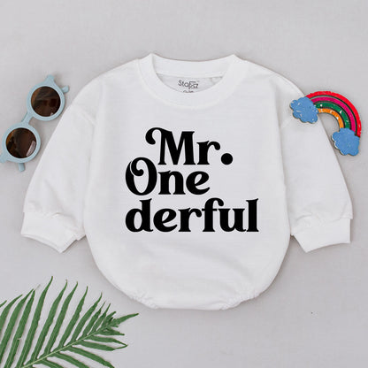 Onederful First Birthday Boy Romper Mr Onederful Baby Outfit 1st Birthday Bubble Romper Shower Gift