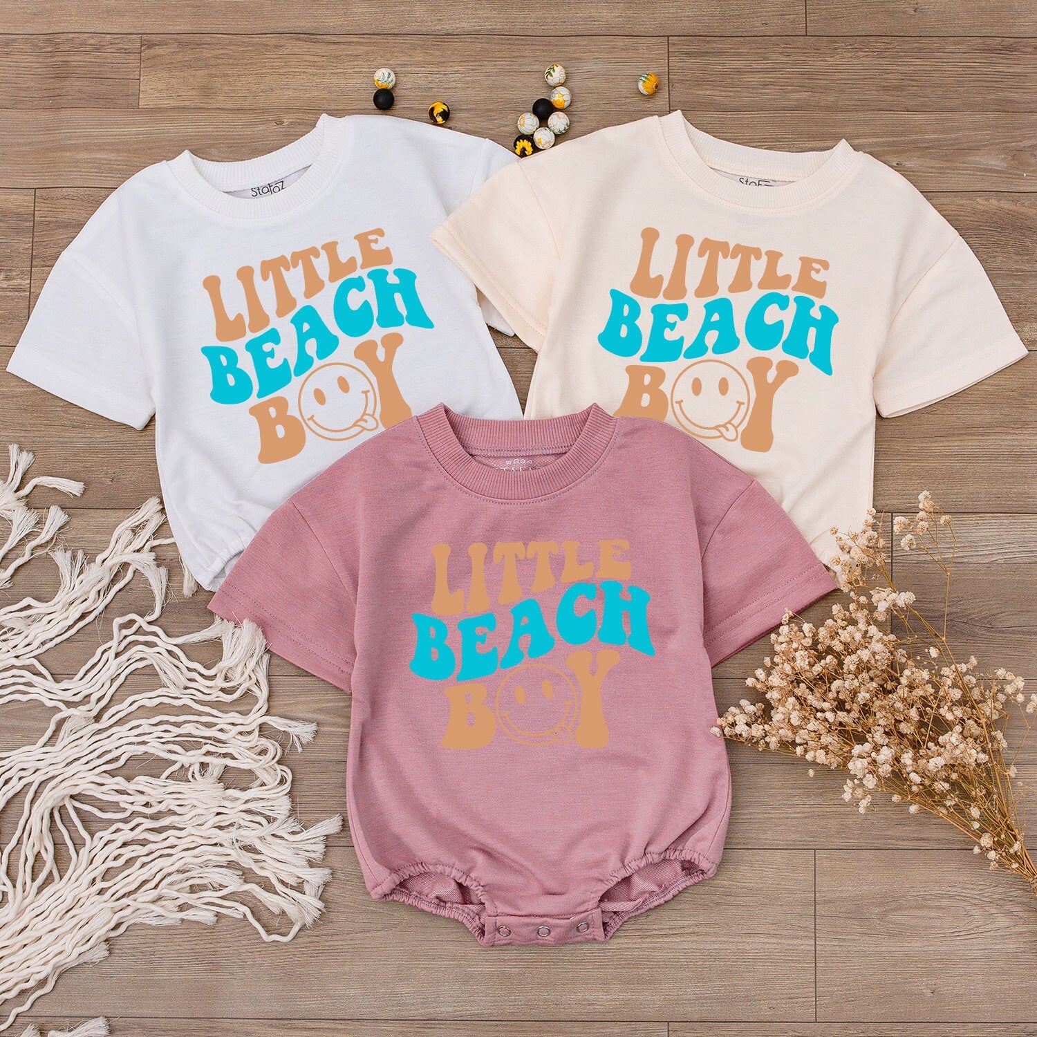 Beach Boy Bodysuit & Family Tees: Summer Vacation & Birthday Outfits