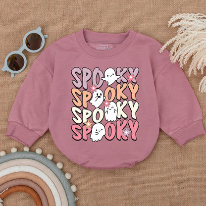 Spooky Girl Halloween Bubble Romper Bodysuit Baby Clothes Spooky Era Baby Shower Gift Pumpkin Costume Soft Fall Outfit Newborn Girl