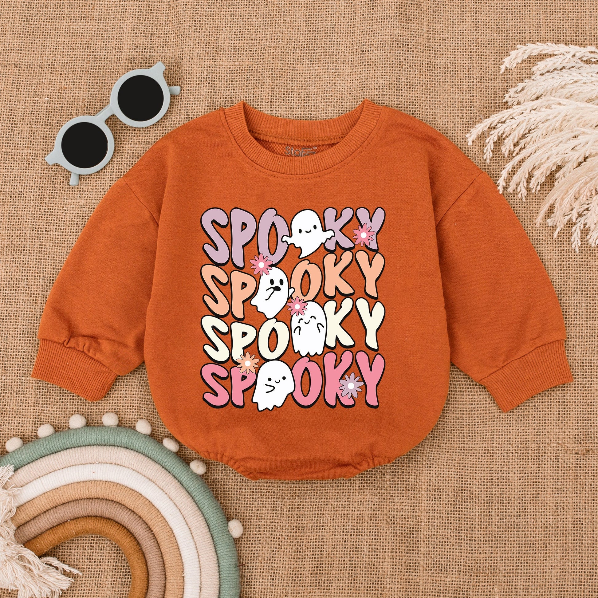 Spooky Girl Halloween Bubble Romper Bodysuit Baby Clothes Spooky Era Baby Shower Gift Pumpkin Costume Soft Fall Outfit Newborn Girl