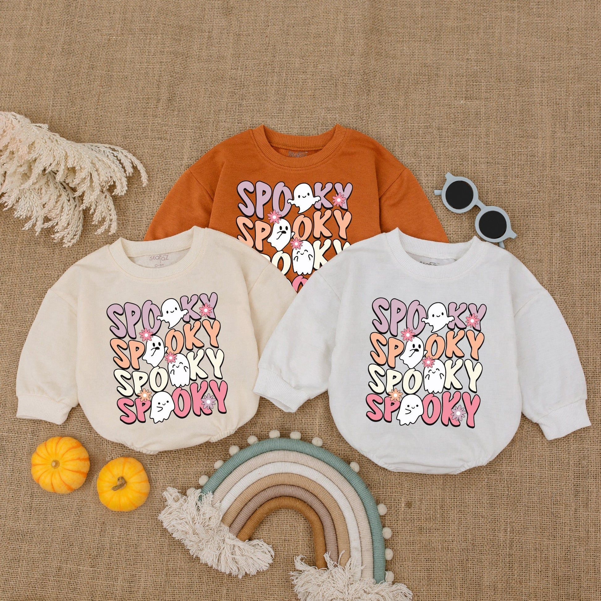 Spooky Girl Halloween Bubble Romper Bodysuit Baby Clothes Spooky Era Baby Shower Gift Pumpkin Costume Soft Fall Outfit Newborn Girl