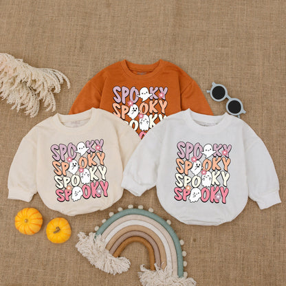Spooky Girl Halloween Bubble Romper Bodysuit Baby Clothes Spooky Era Baby Shower Gift Pumpkin Costume Soft Fall Outfit Newborn Girl
