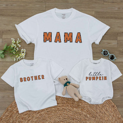 Retro Pumpkin Family Set: Baby Bodysuit, Mommy & Me Fall Apparel