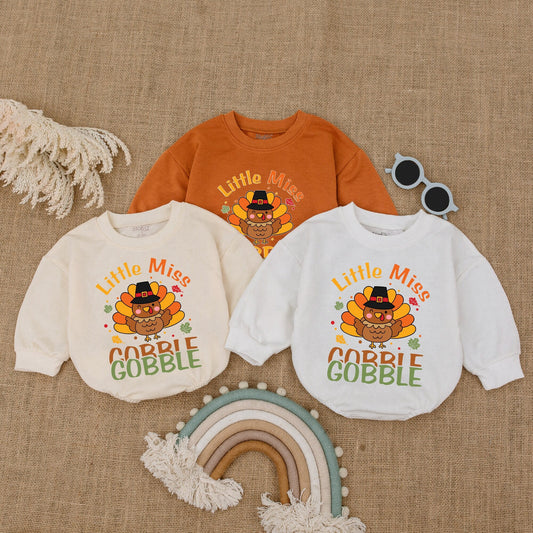 Thanksgiving Bubble Romper: Turkey Bodysuit & Fall Baby Outfit