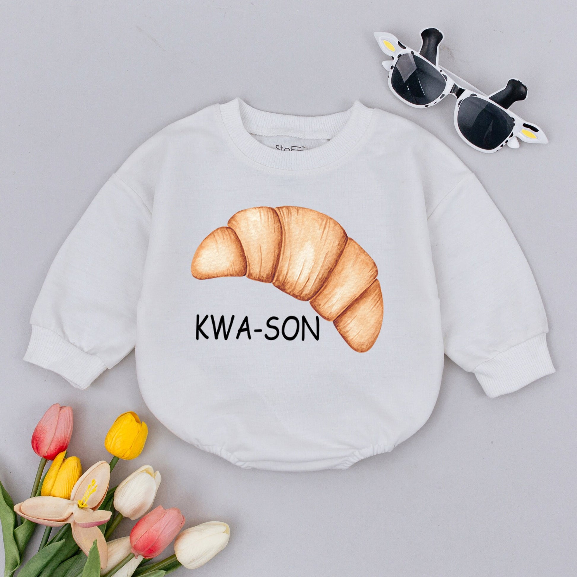 French Pastry Romper, Neutral Baby Bodysuit, Gender Neutral Outfit