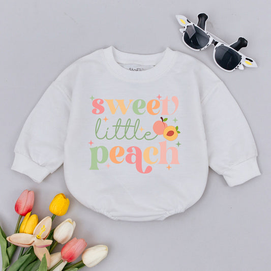 Sweet Little Peach Baby Romper Pastel Peach Theme Bodysuit Cute Minimalist Newborn Outfit Gender Neutral Gift