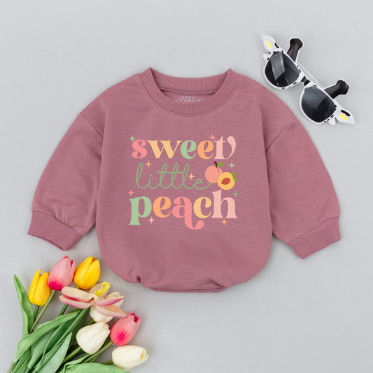 Sweet Little Peach Baby Romper Pastel Peach Theme Bodysuit Cute Minimalist Newborn Outfit Gender Neutral Gift